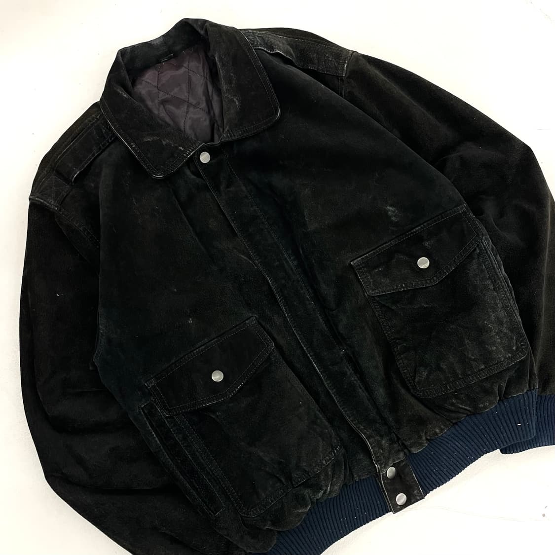 조르지오 아르마니 90s 리얼레더 봄버 가죽 자켓 상품이미지4