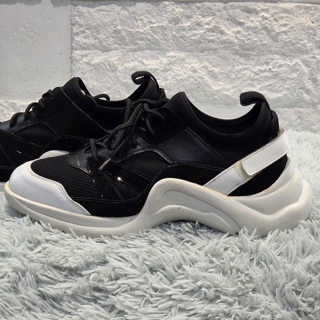 2a-15:SJ SJ 블랙 러너 스니커즈 240mm(실착235) 상품이미지2