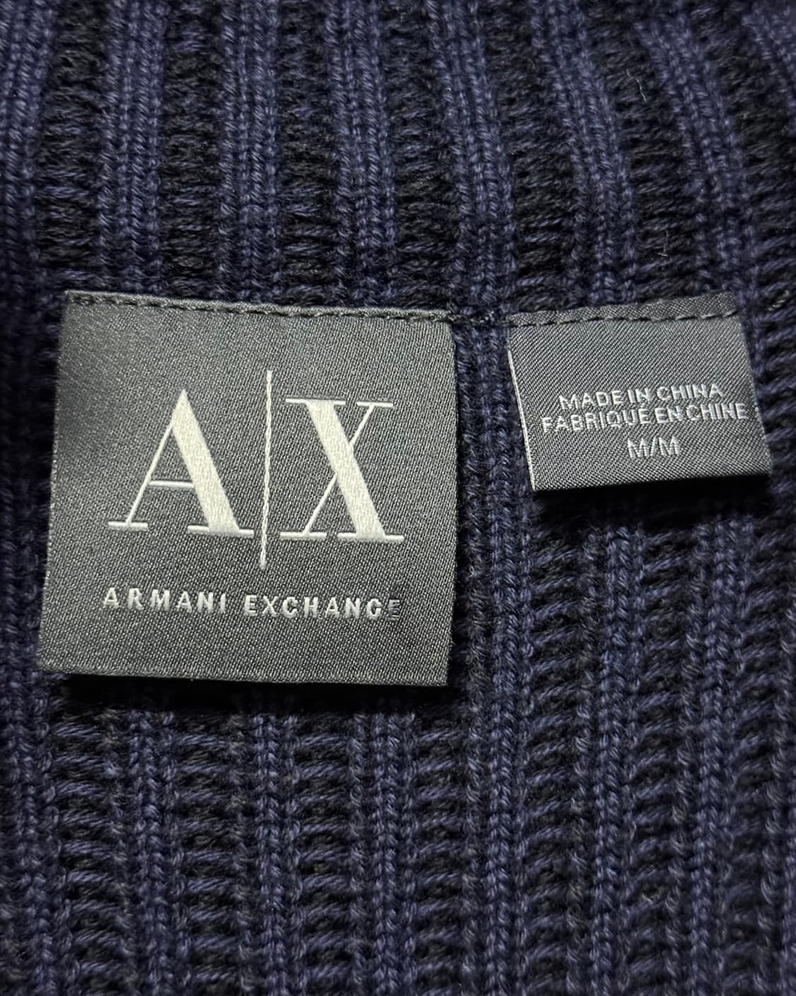 아르마니 익스체인지 알마니 네이비 남색 반목 반집업 터틀넥 목폴라 골지  상품이미지8