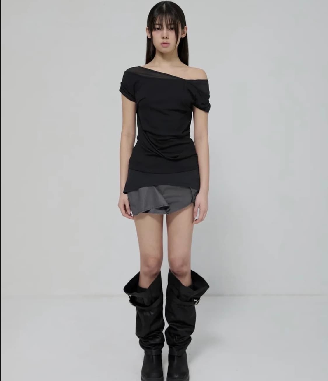 새상품 플레어업 레이어드 Top 블랙 상품이미지2