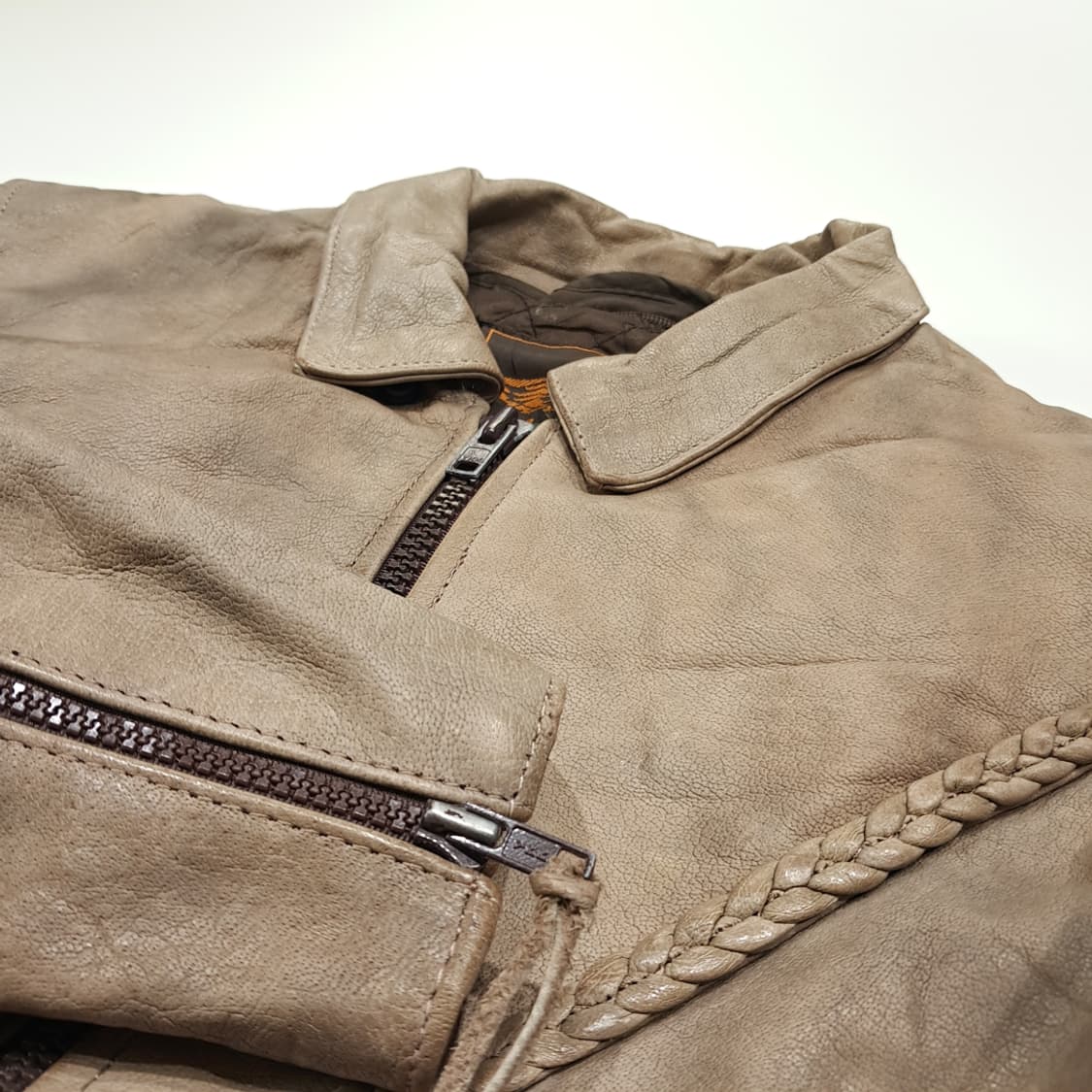 CL481 S UNIK 90s 웨스턴 브레이디드 빈티지 가죽 자켓 상품이미지3