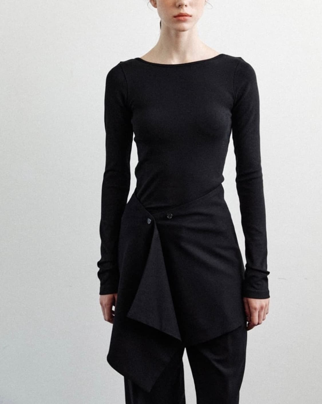 Le 르 wool button layered wrap skirt 상품이미지2