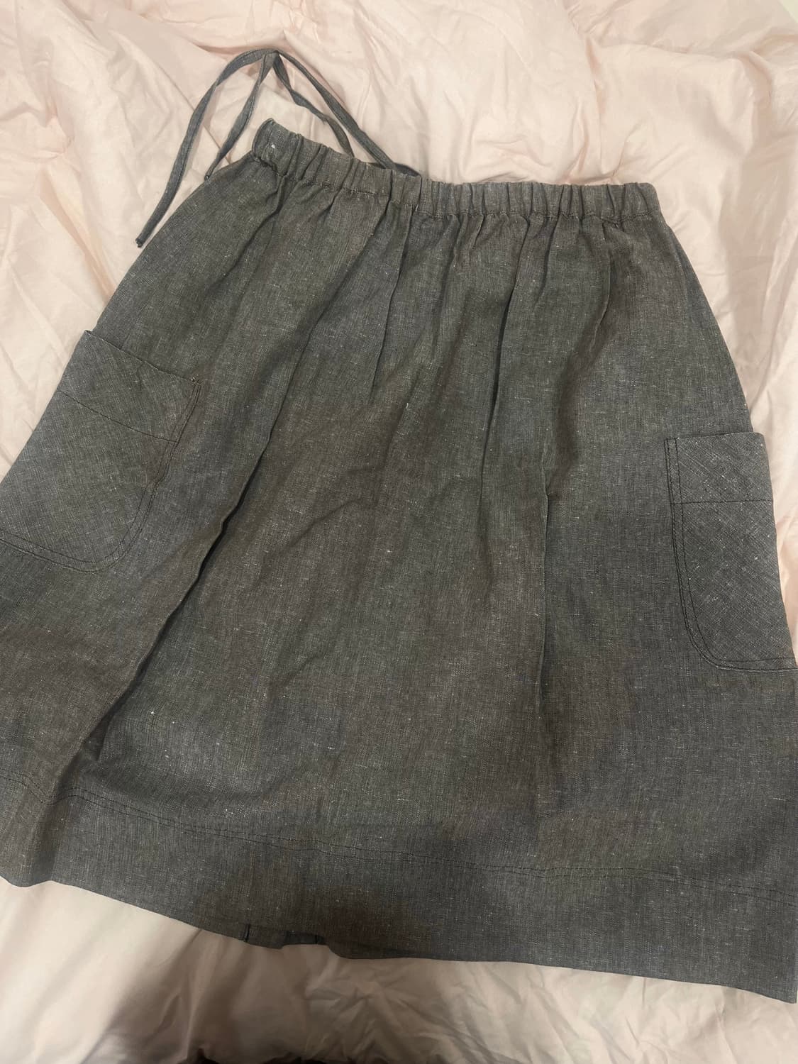 모리걸 바선생 브라운 그레이 미디스커트 상품이미지2