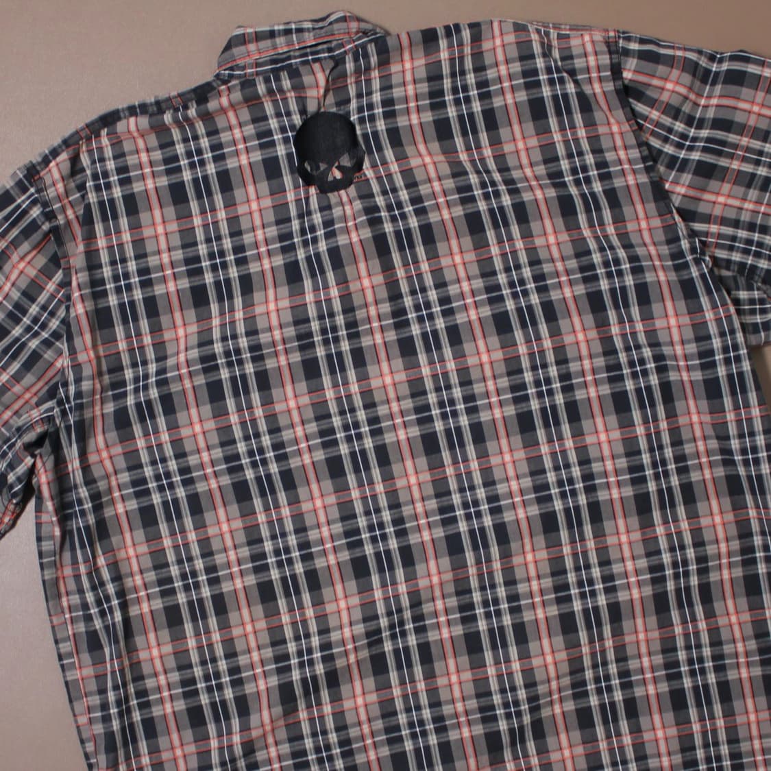 Harley-Davidson 체크 해골 반팔 셔츠 상품이미지3