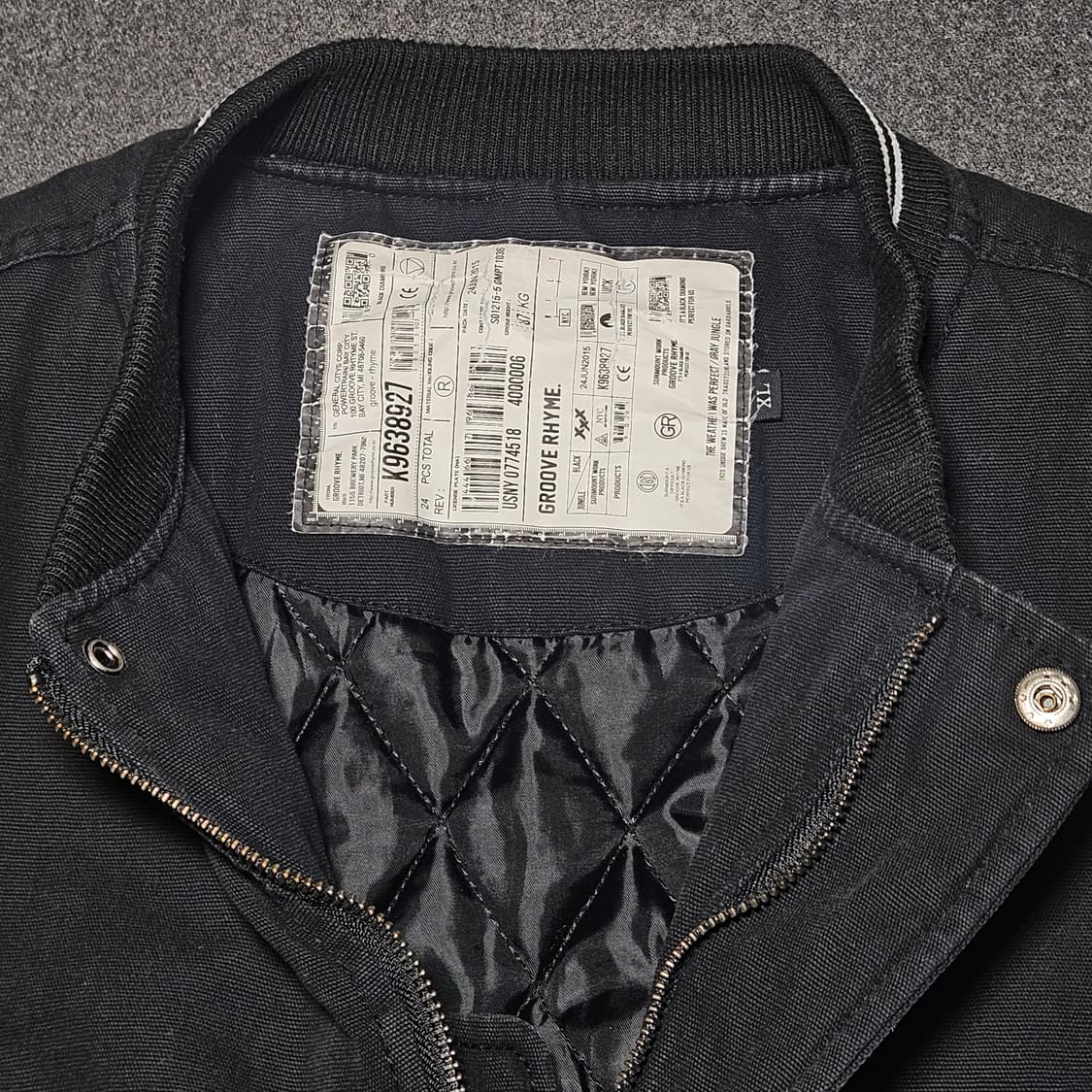 그루브라임 안감 누빔 항공 점퍼 105 블랙 상품이미지2