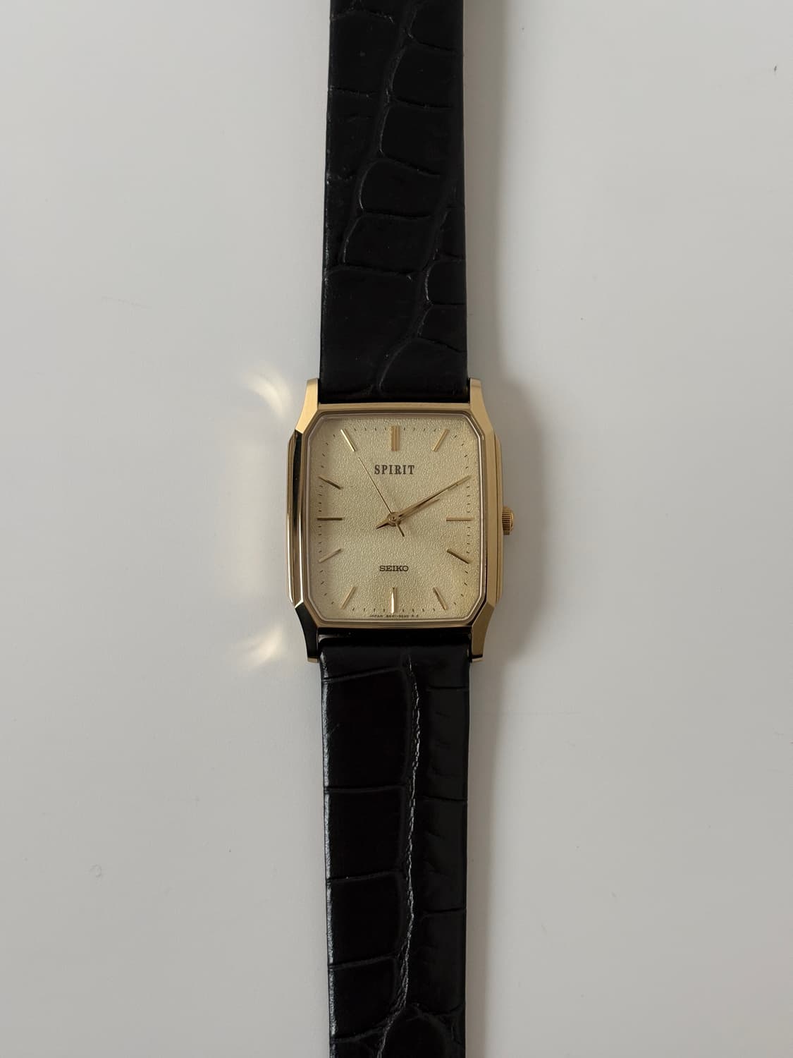 세이코 1980년대 Spirit 텍스쳐 다이얼 골드 탱크 쿼츠 남성 상품이미지3