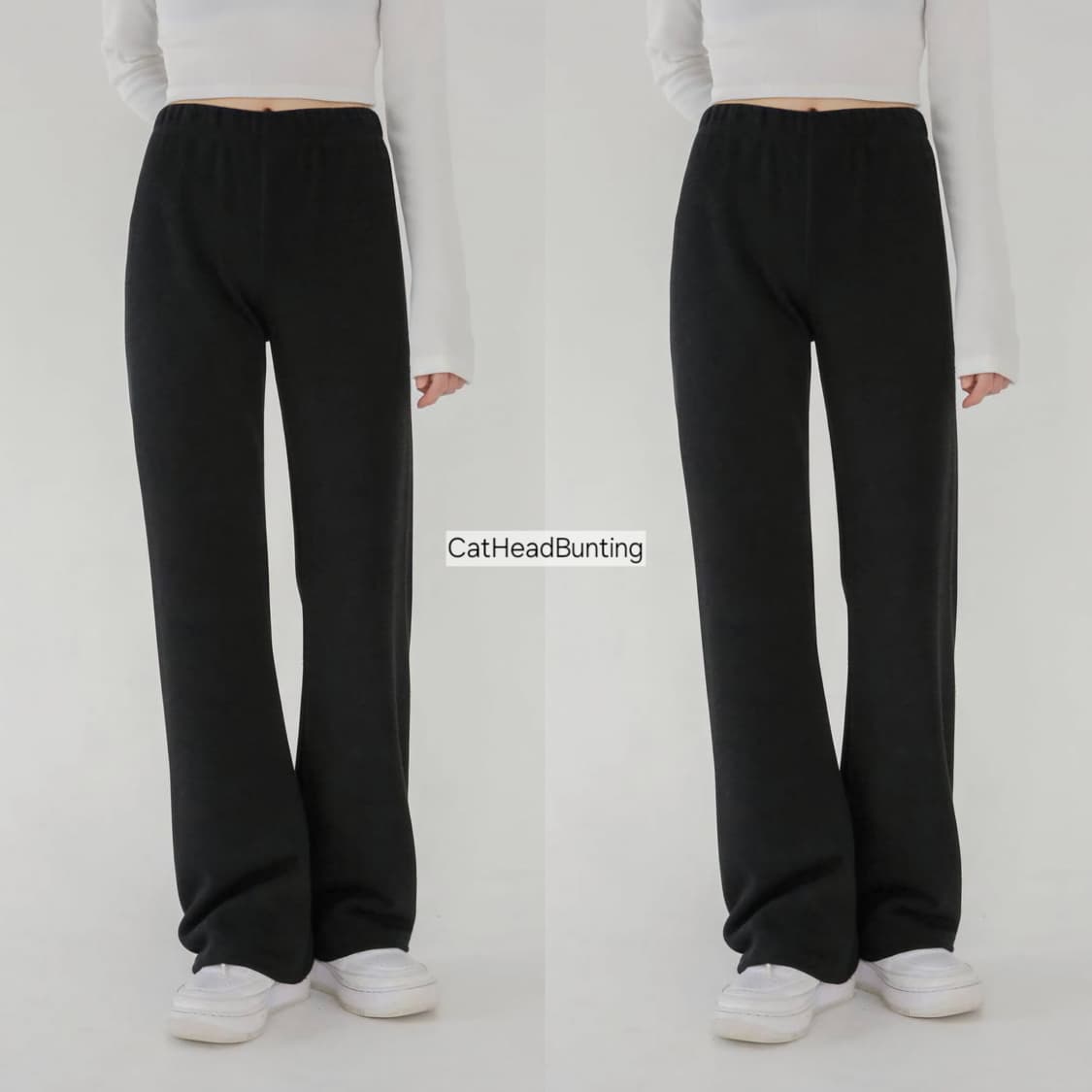 블랙업 세미 부츠컷 니트 팬츠 3C_아이보리.다크그레이.블랙 상품이미지1