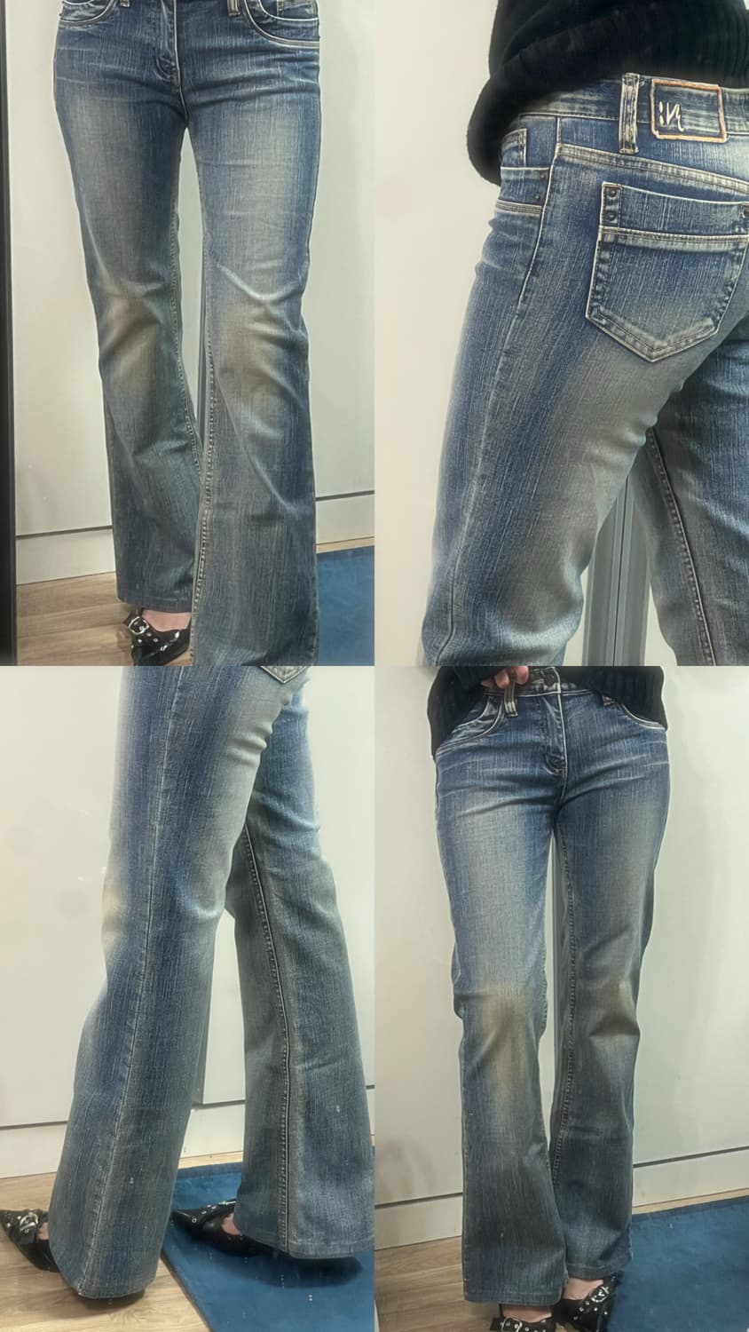 로우라이즈 워싱 부츠컷 데님 상품이미지1