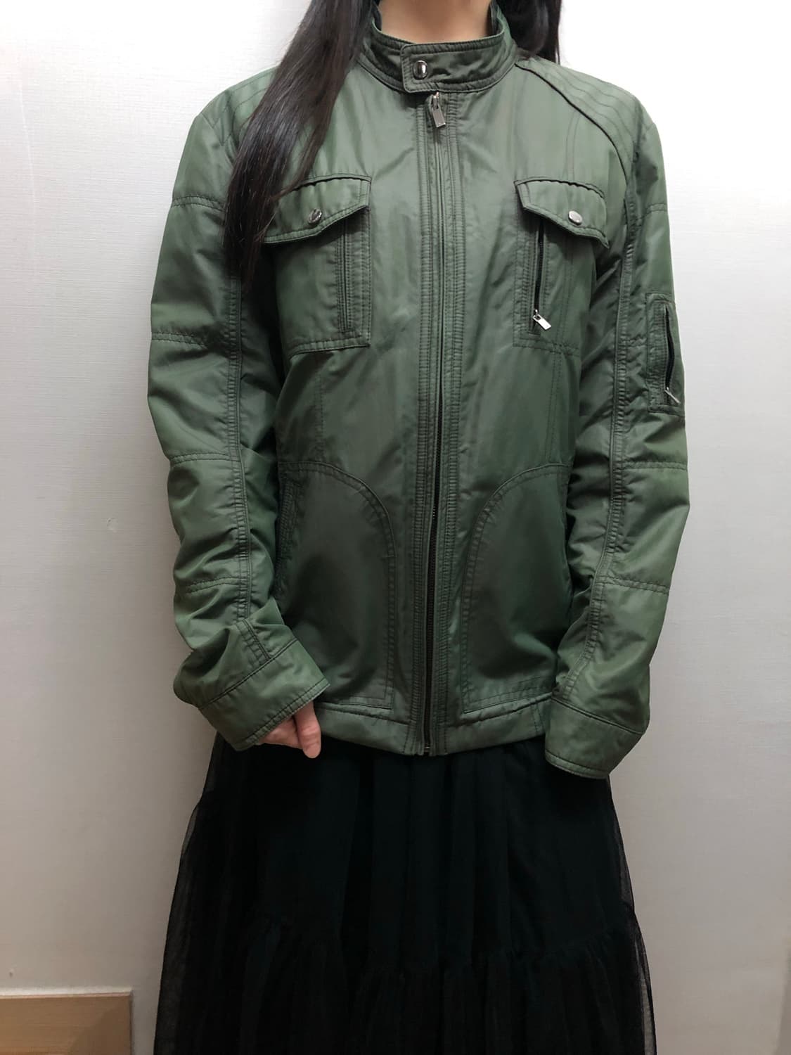 빈티지 그린 펑크 점퍼 상품이미지2