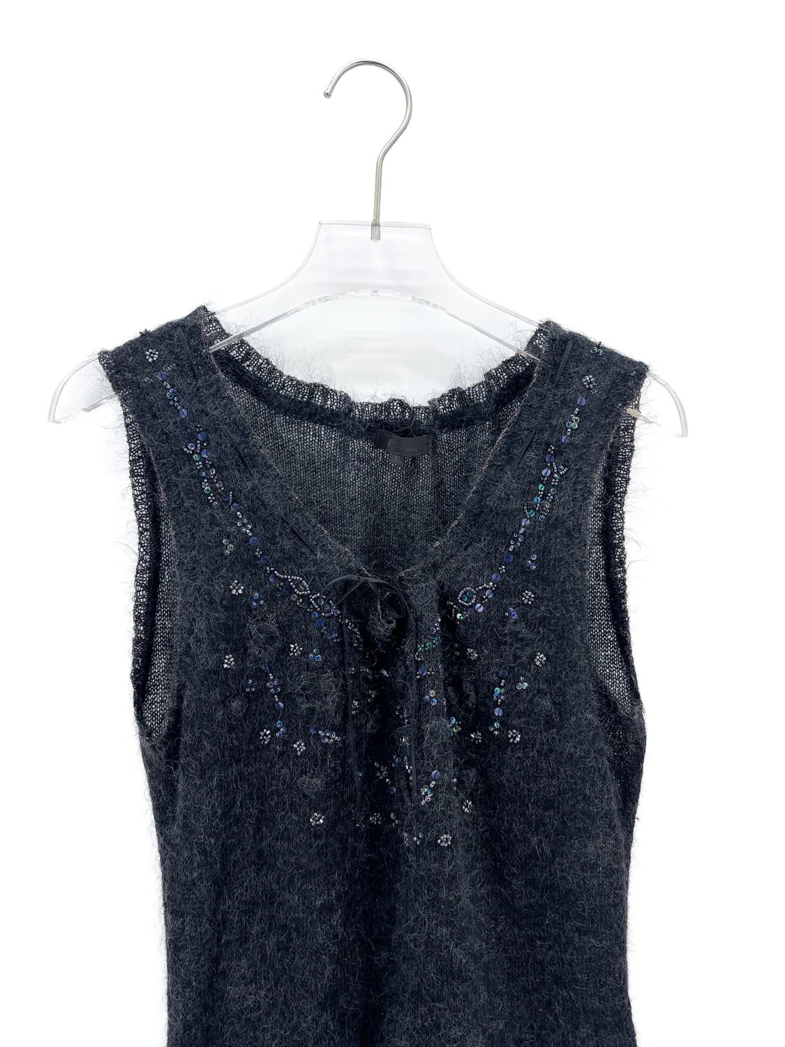 키요코 타카세 비즈 모헤어 레이어드 니트 베스트 상품이미지3