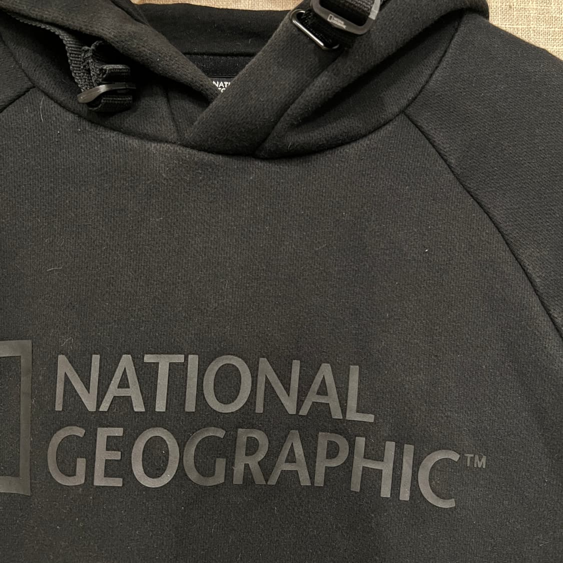 내셔널지오그래픽 빅로고 기모 후드티 L 블랙 상품이미지3