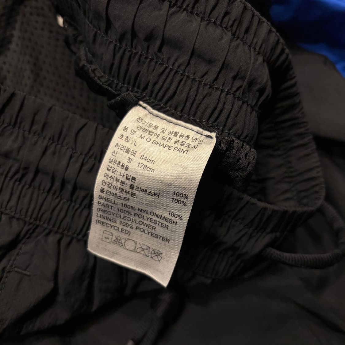 [L] 19s 아디다스 SHAPE 블랙/블루 트랙 팬츠 C75 상품이미지5
