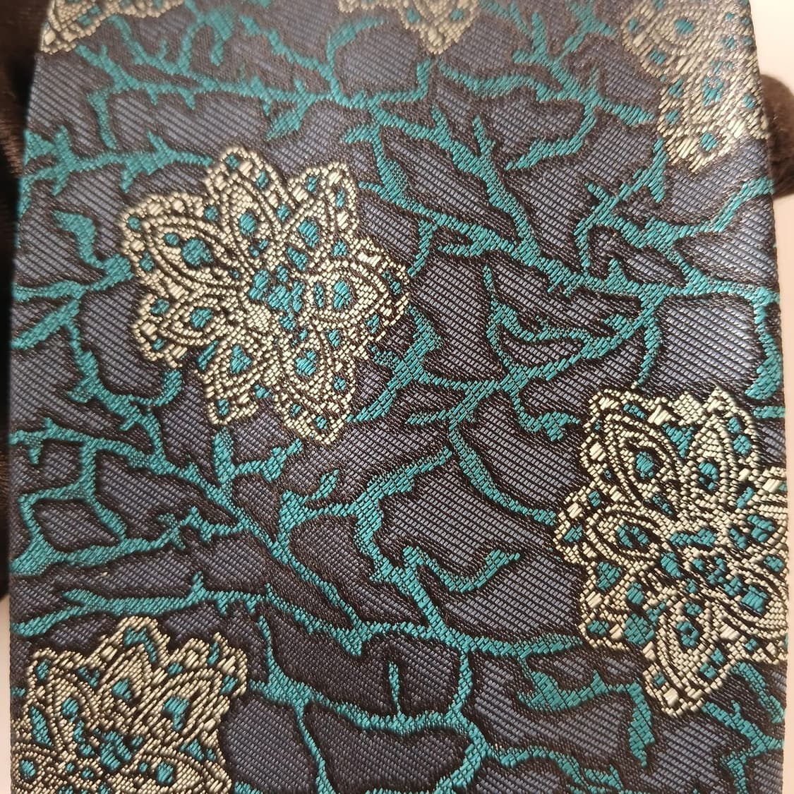 테드 라피두스 실크 청녹색 자카드 넥타이 8.6cm A+등급 A19368 상품이미지8