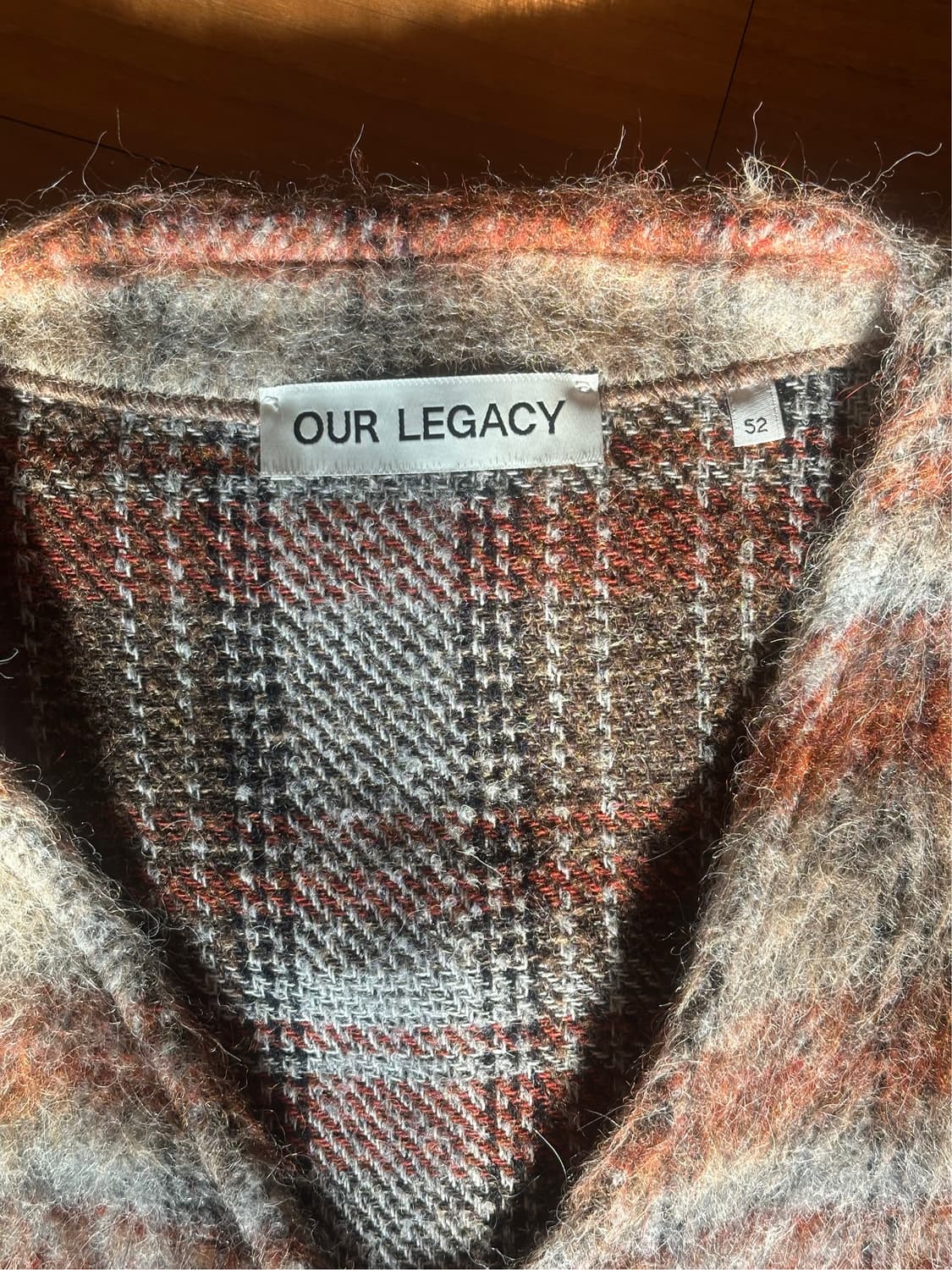 bts뷔 착용) 아워레가시 가디건 모헤어 어멘트 체크 52사이즈 상품이미지3