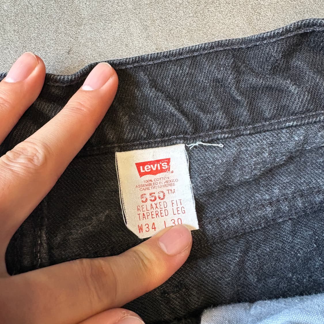 90년대 생산 리바이스 550 데님 오렌지탭 블랙 팬츠 상품이미지5