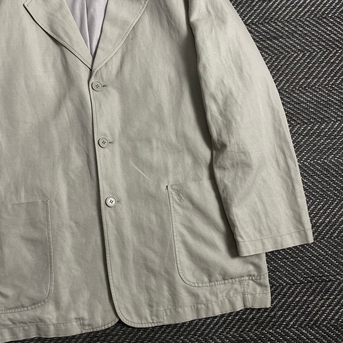 90s 입생로랑 자수로고 아카이브 치노 블레이저 자켓 o 3867 상품이미지2