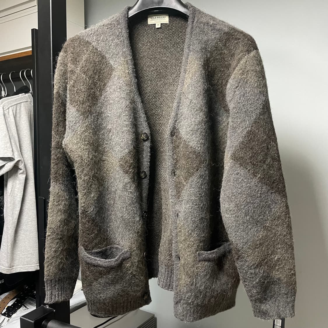 와일드브릭스 아가일 니트 가디건 상품이미지3