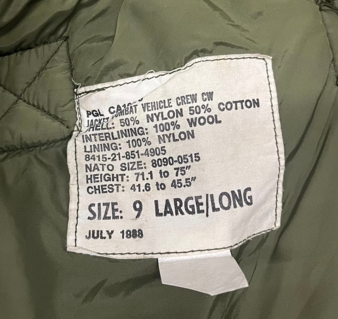 80s 캐나다군 탱커 자켓 105 사이즈 상품이미지8