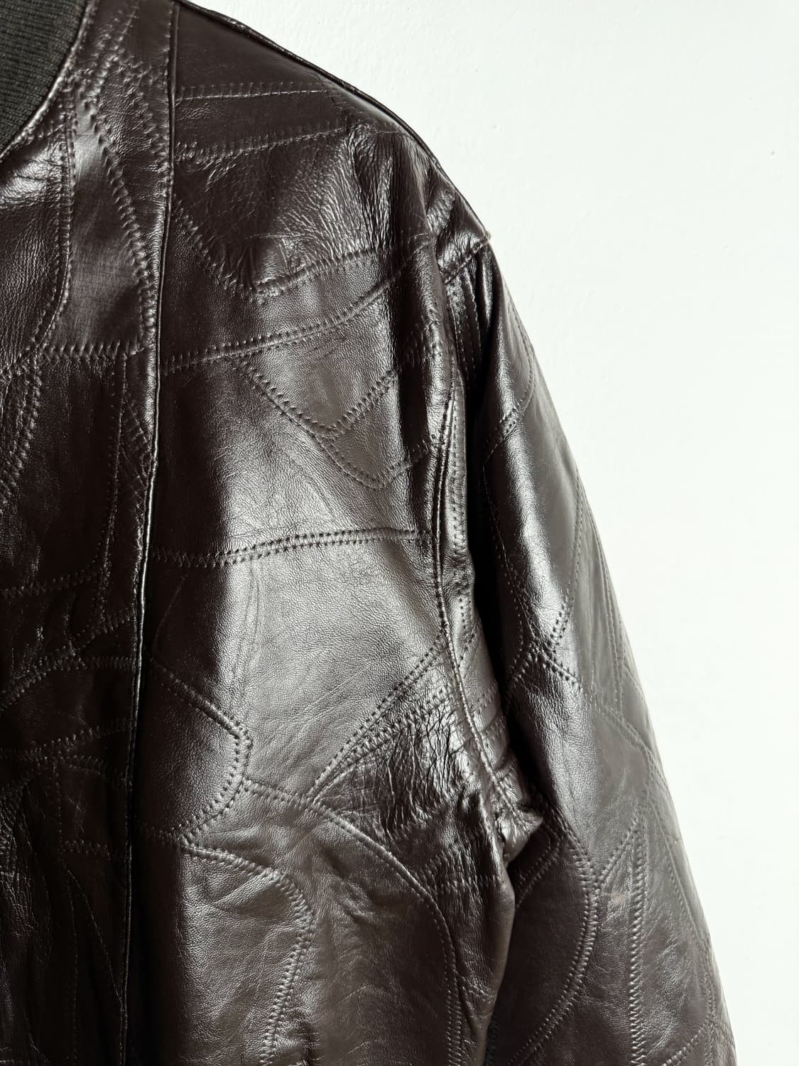 Vintage Patchwork Leather Jacket 상품이미지7