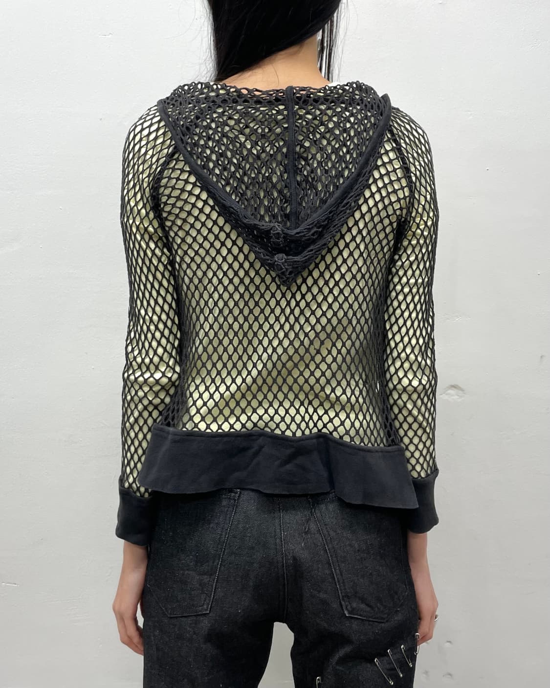 Black net sexy hoodie 상품이미지3