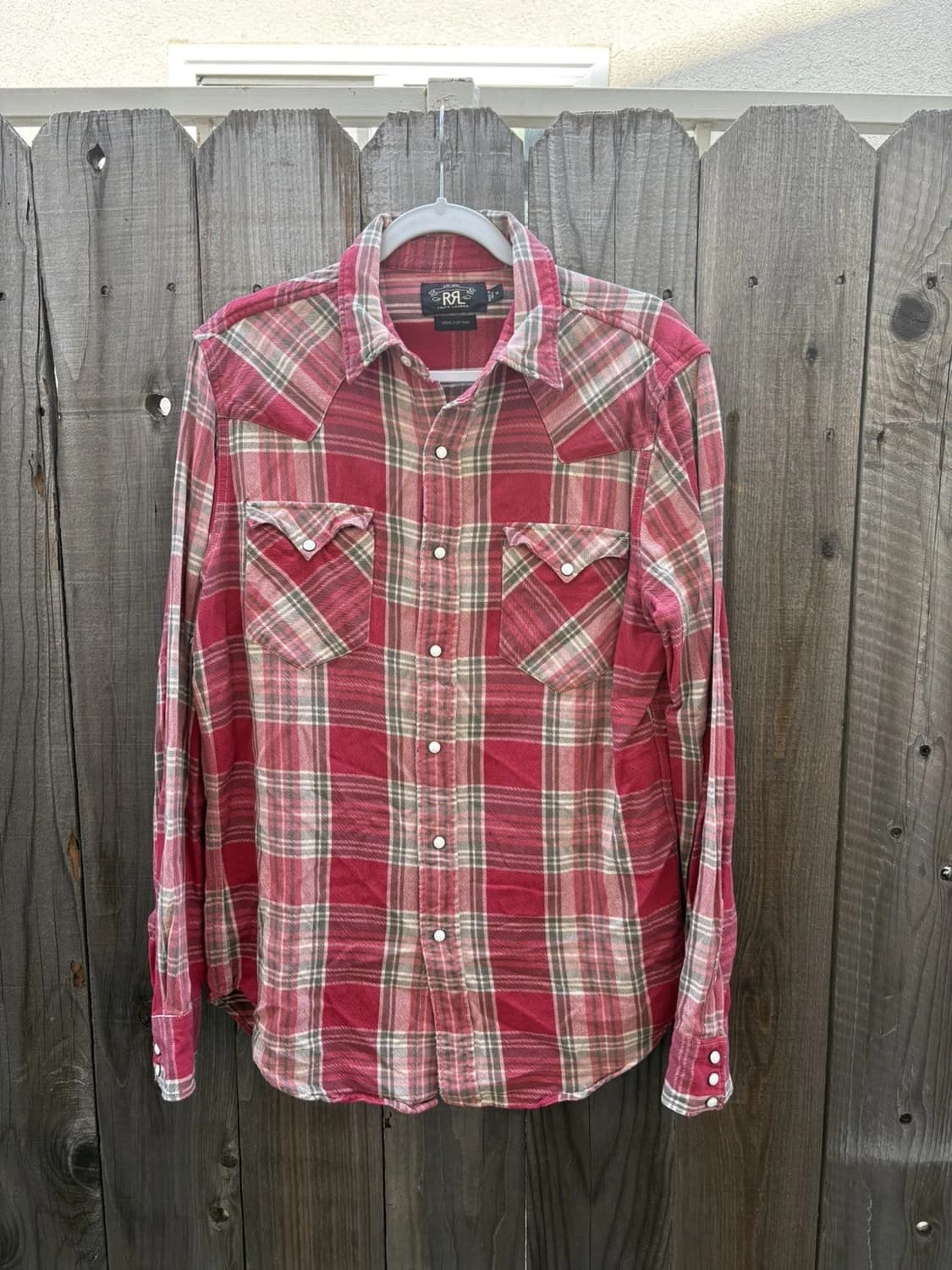 RRL 더블알엘 슬림핏 플래드 트윌 웨스턴 셔츠 레드 상품이미지1