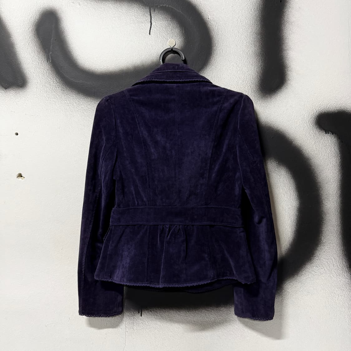 VTG 빈티지 벨벳 퍼플 레이스 카라 디테일 자켓 상품이미지2