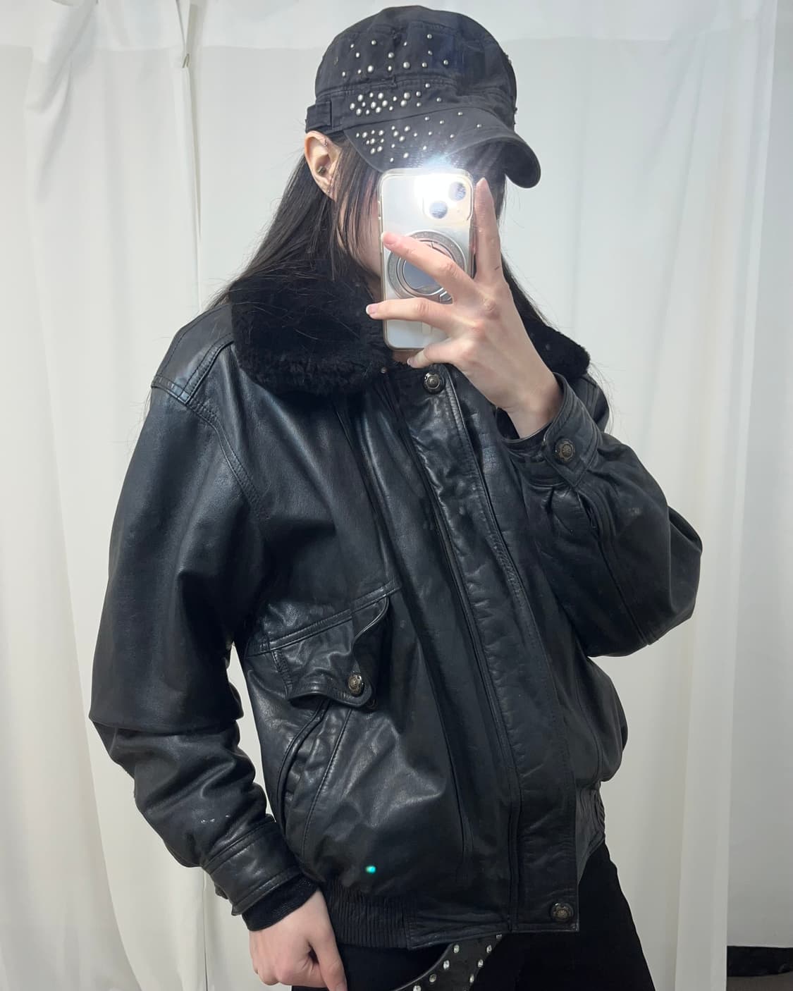 양가죽 퍼카라 봄버 상품이미지4