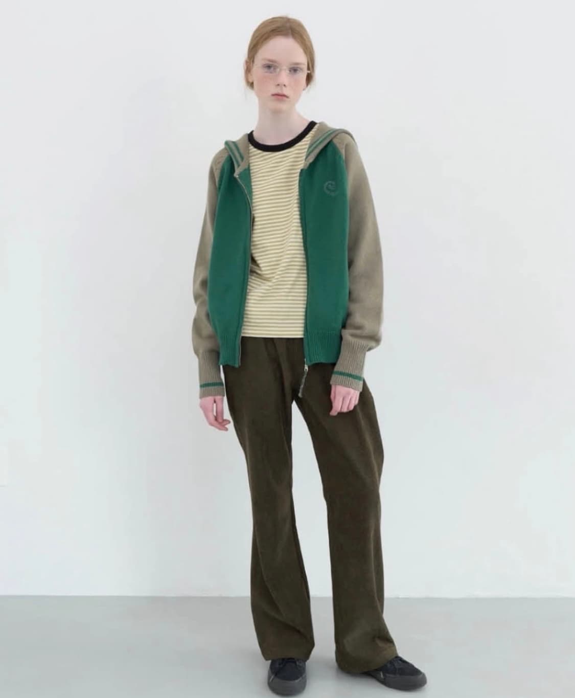 엔조블루스 레글런 니트 집업 후디 (khaki) 상품이미지3