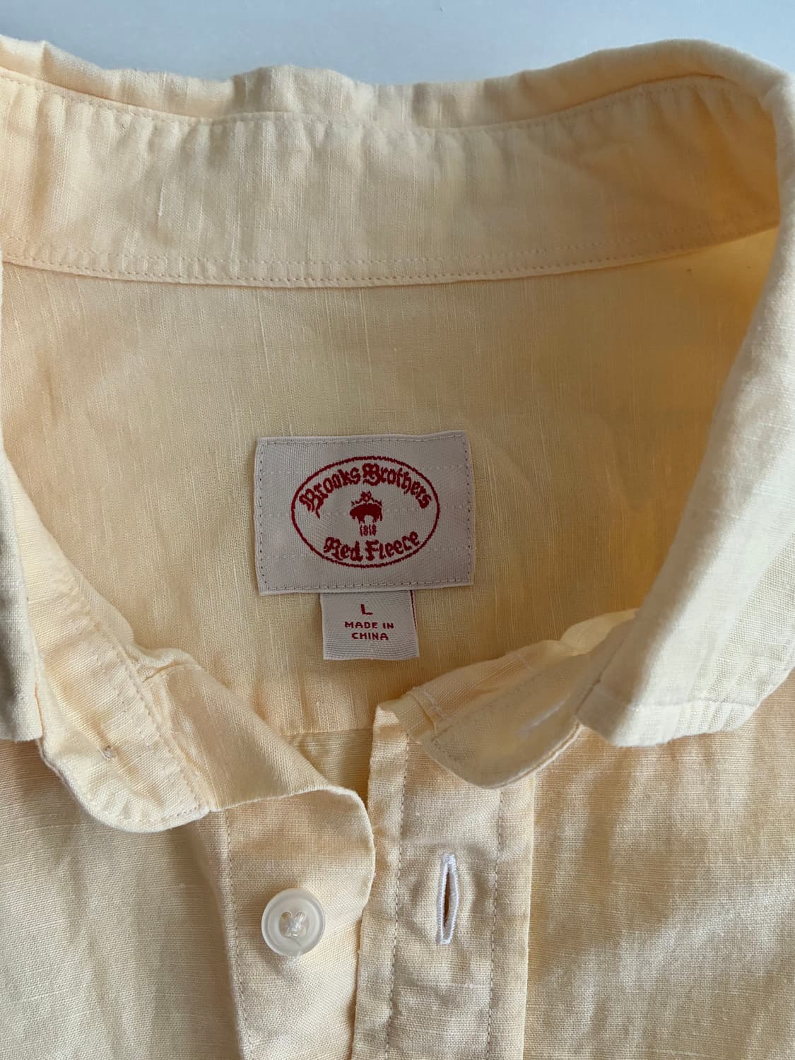 L) 브룩스 브라더스 린넨 코튼 셔츠 옐로우 상품이미지4