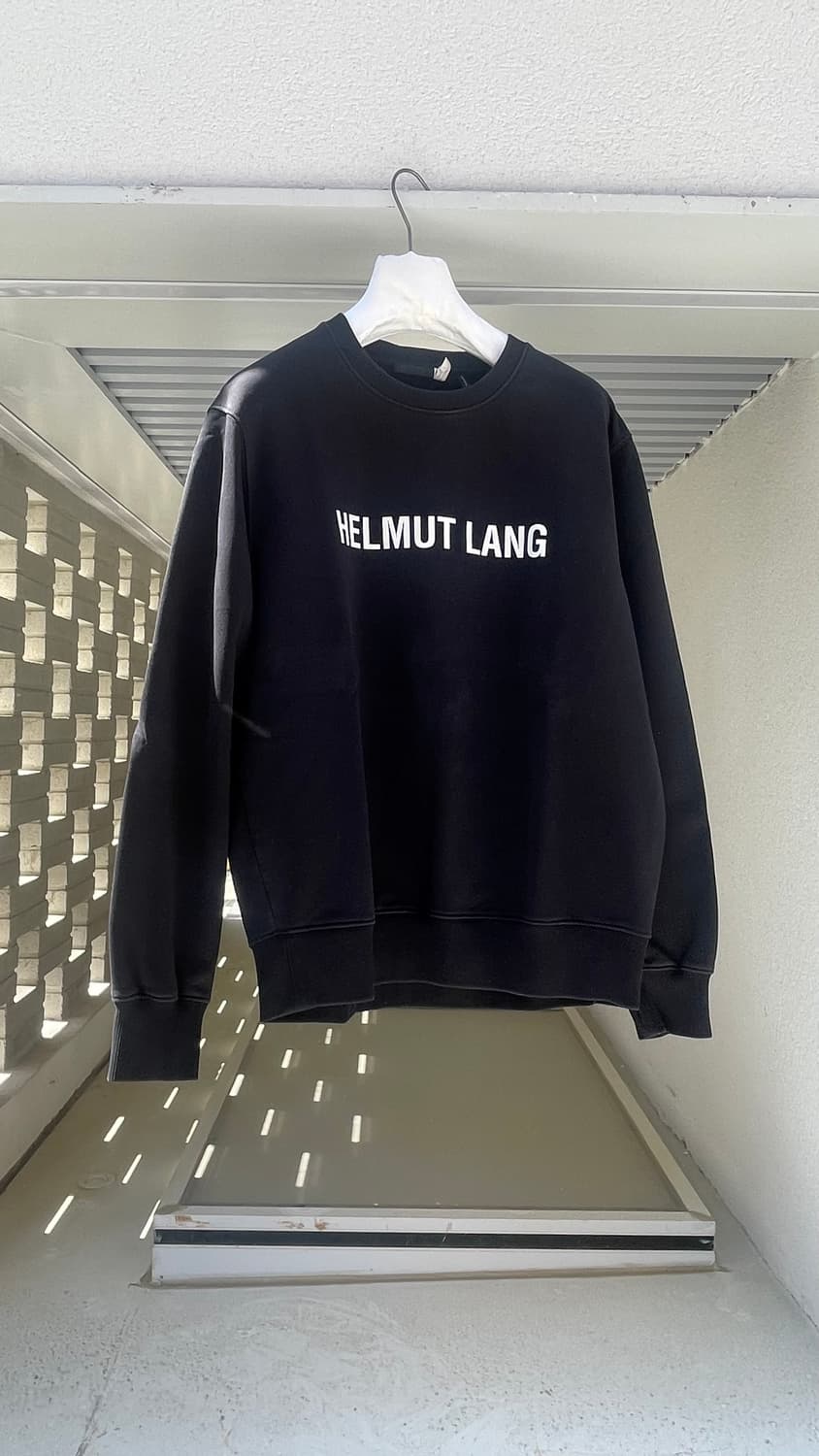 : [정품] 헬무트 랭(HELMUT LANG) 로고 맨투맨 블랙 상품이미지1