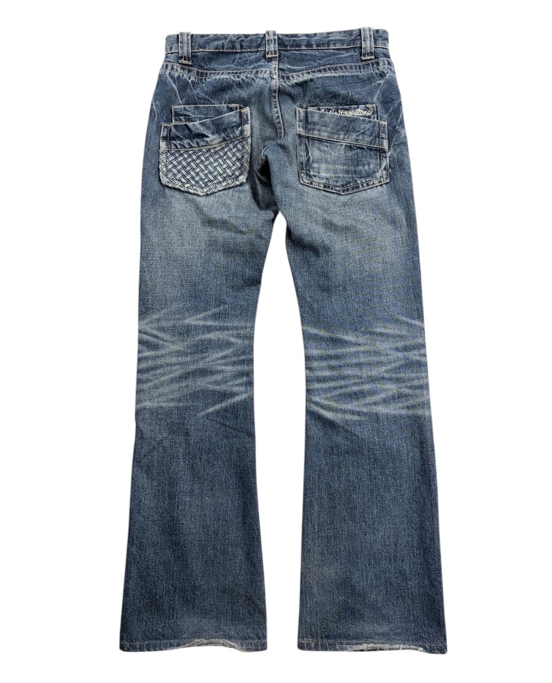 빈티지 디스트레스드 패치 플레어 데님 팬츠 상품이미지4