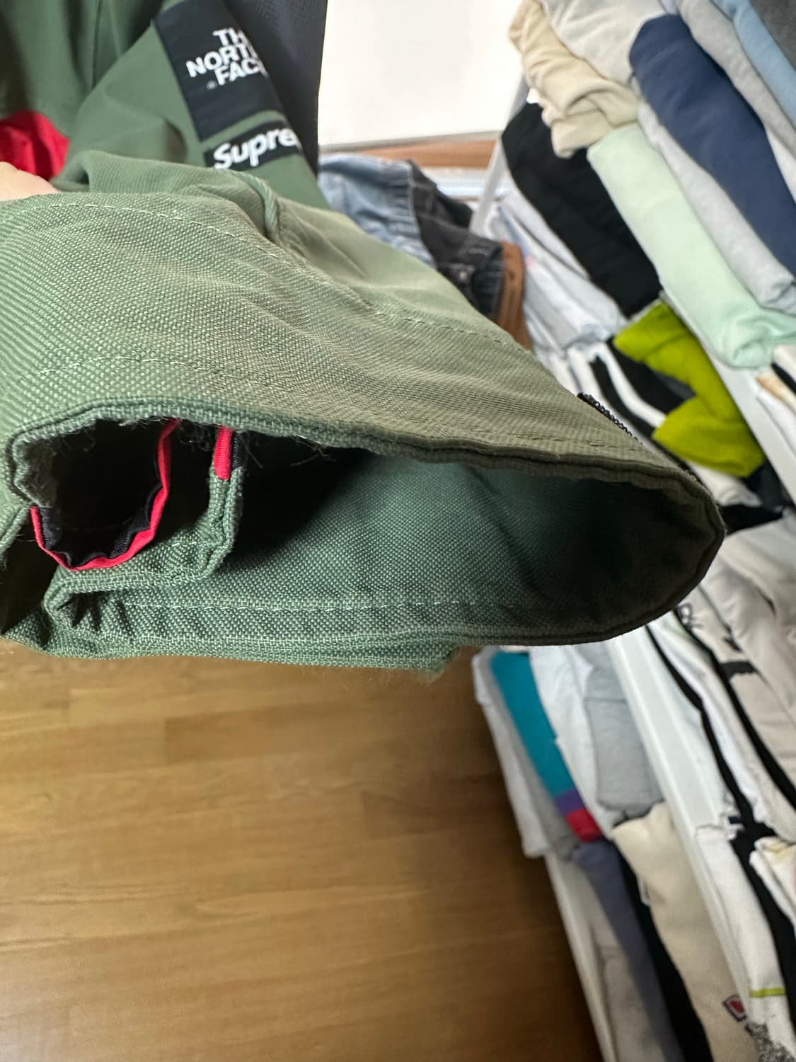 슈프림 x 노스페이스 스팁 테크 후드 자켓 올리브 (16SS) M 상품이미지6