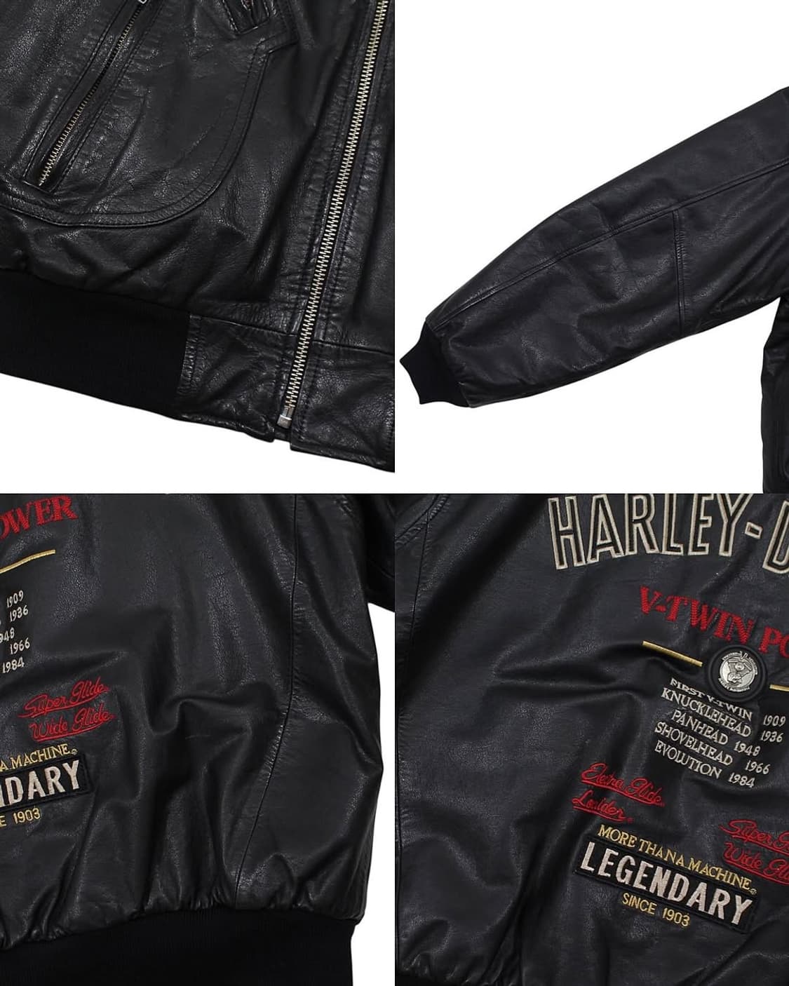 1990s 할리데이비슨 V-Twin Power 레더 자켓 빈티지 가죽 상품이미지8
