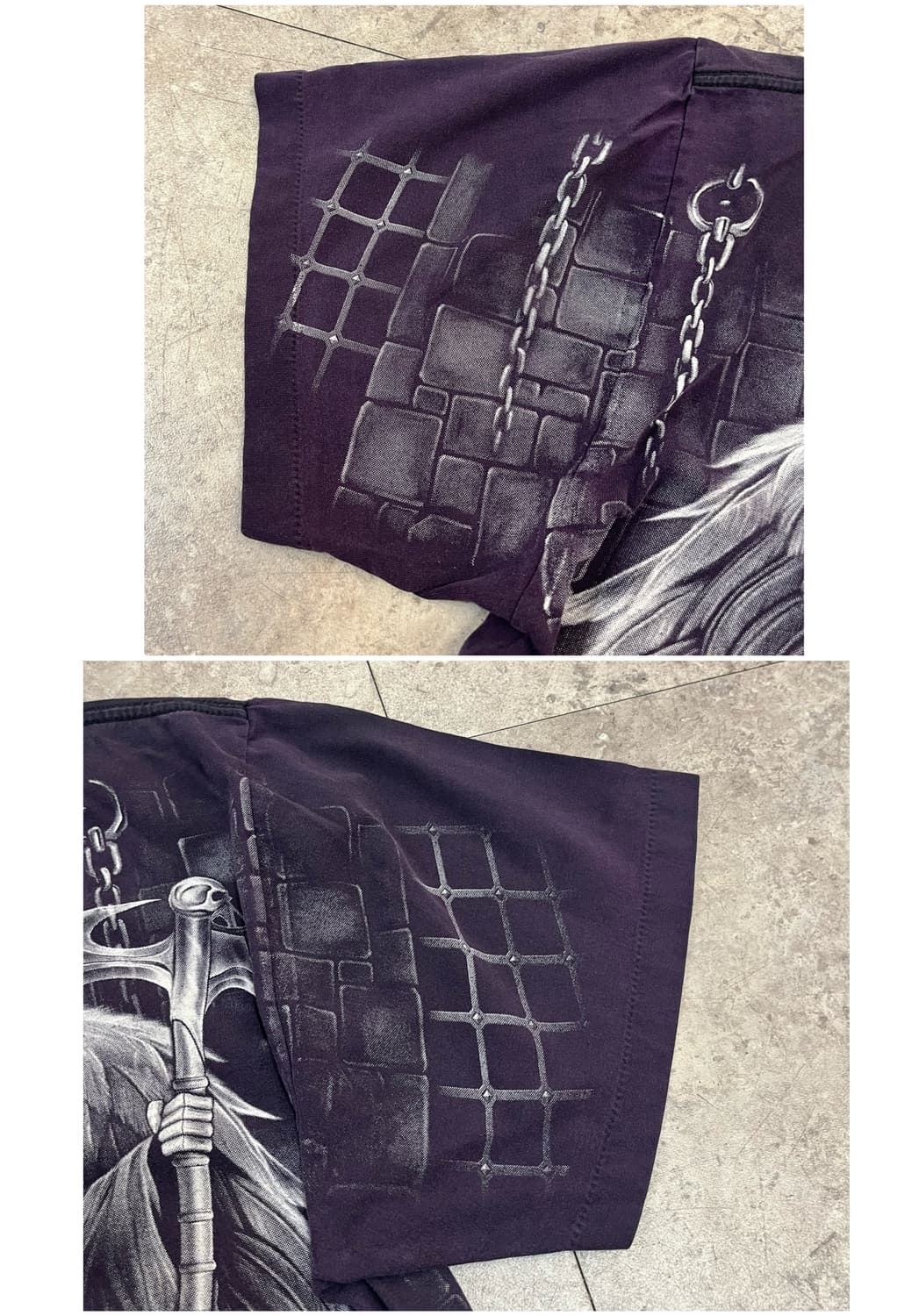 빈티지 해골 프린팅 반팔티 퍼플 #csz4137 상품이미지10