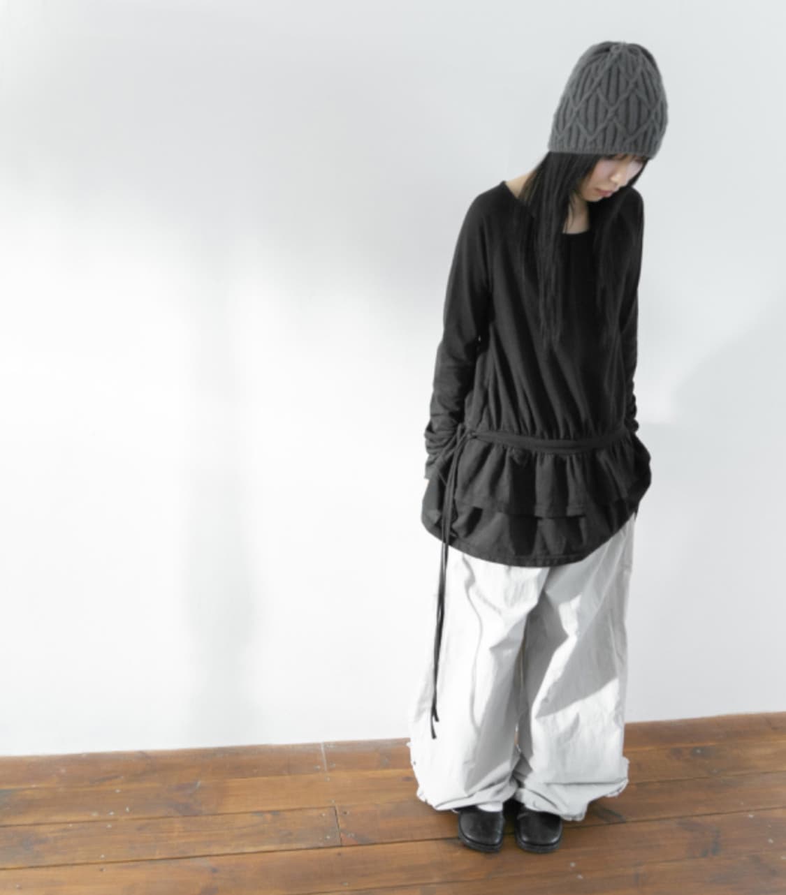 프릴 스커트 셔링 롱 탑 상품이미지4