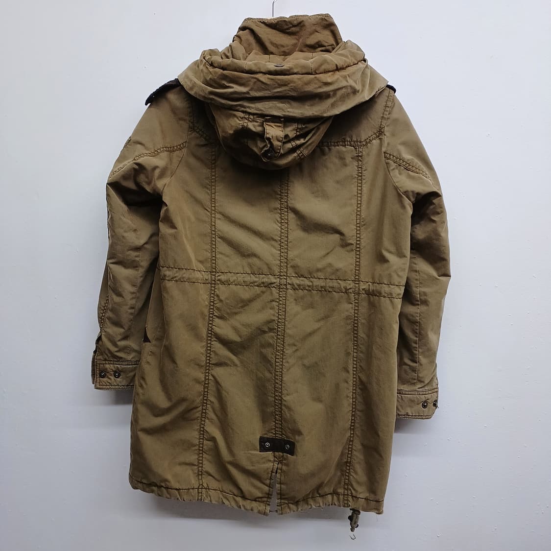 버카루 빈티지 카키 후드 파카 S 상품이미지3