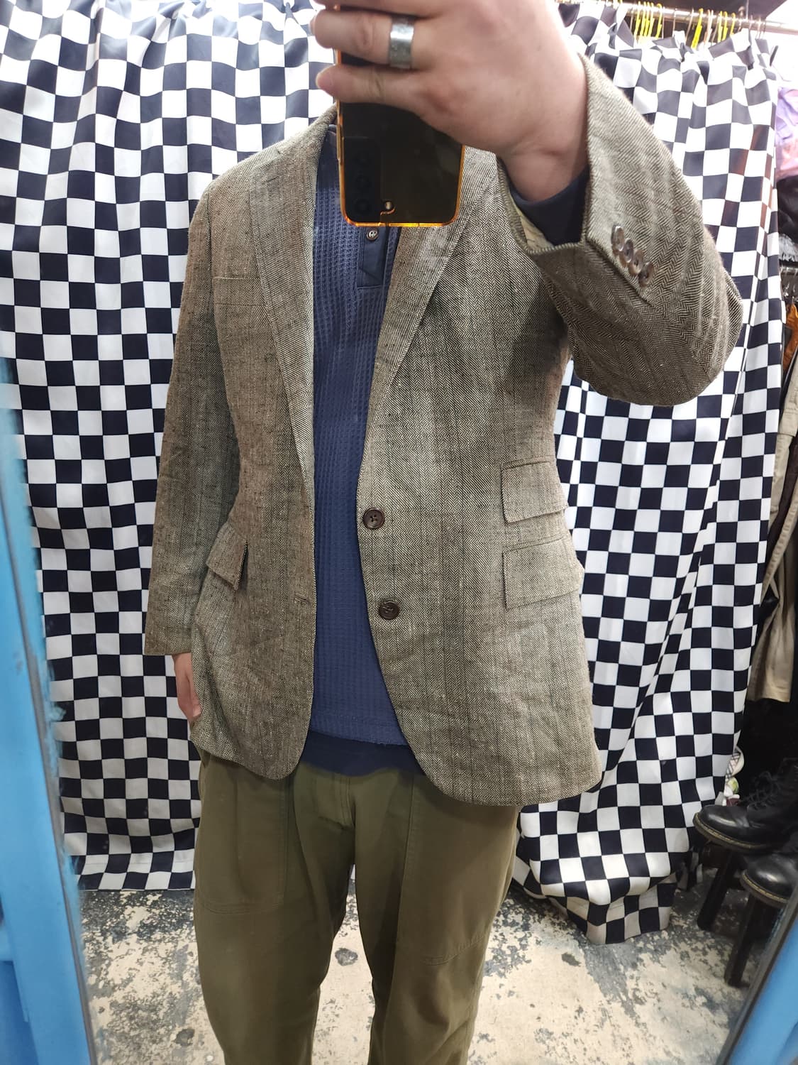 폴로 랄프로렌 90s 실크 울혼방 헤링본 블레이저 일본판

 상품이미지9