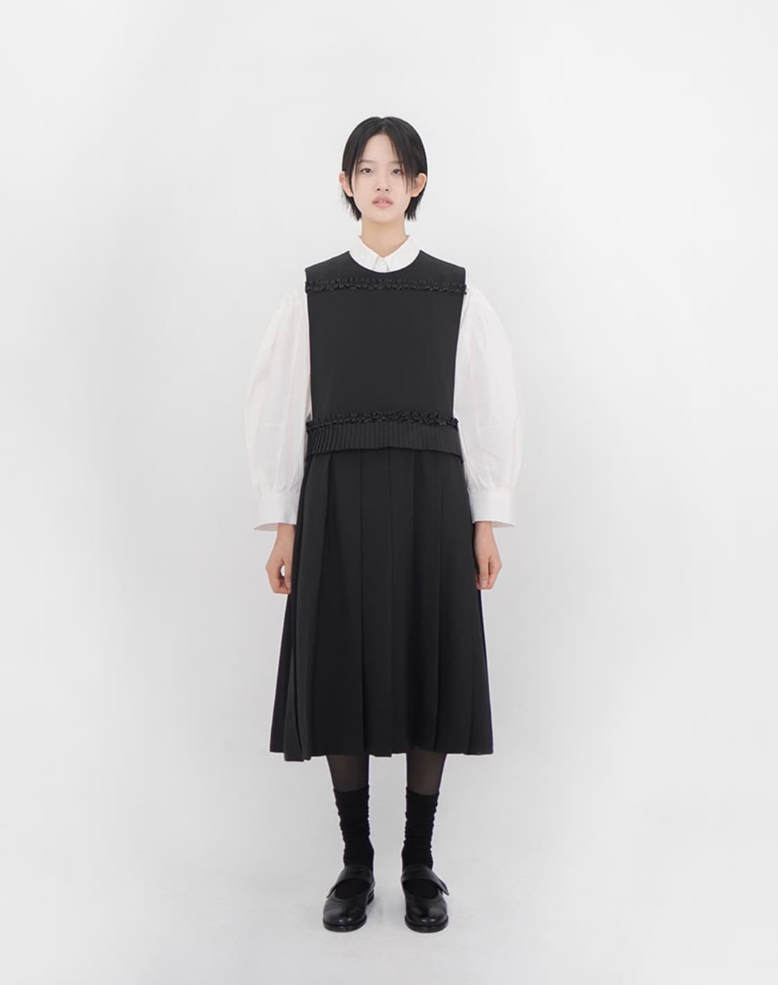 새상품/네고 완전 가능) Layerd Pleats Frill Dress 상품이미지1