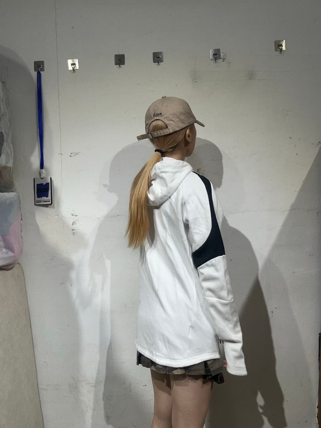 푸마 화이트 후드 트랙탑 져지 L 상품이미지3