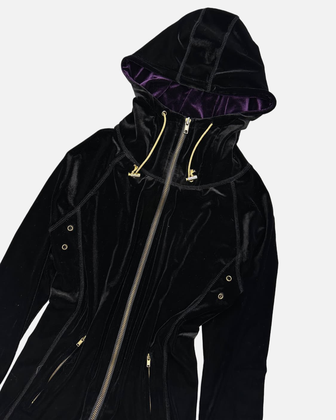black velvet long hood zip-up 상품이미지3