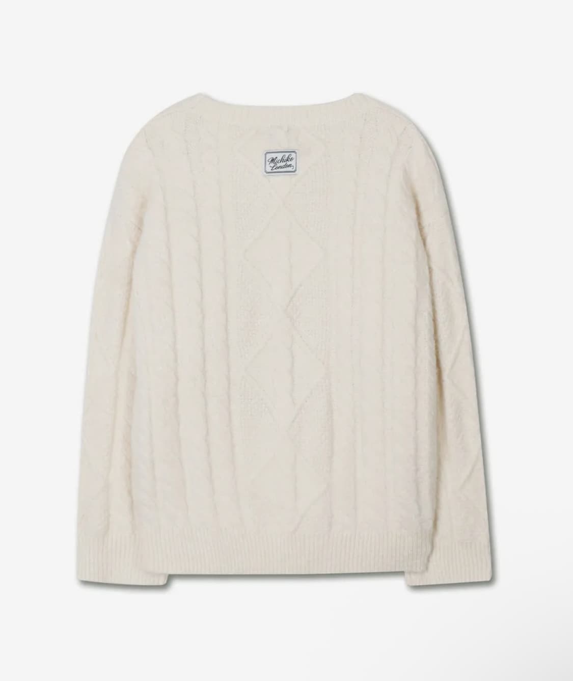 미치코런던 피셔맨 케이블 울 니트 크림 상품이미지2