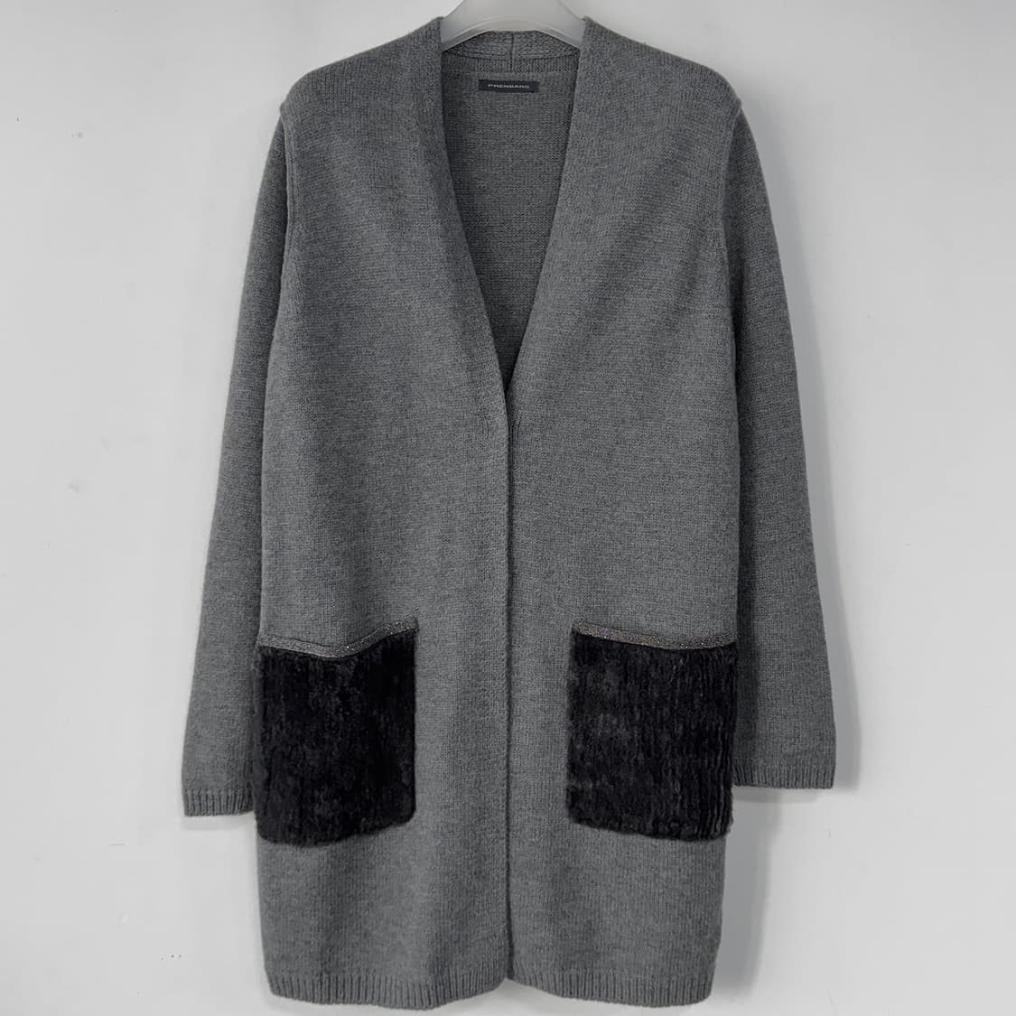 쁘렝땅 램스울 비딩 롱 가디건 상품이미지1