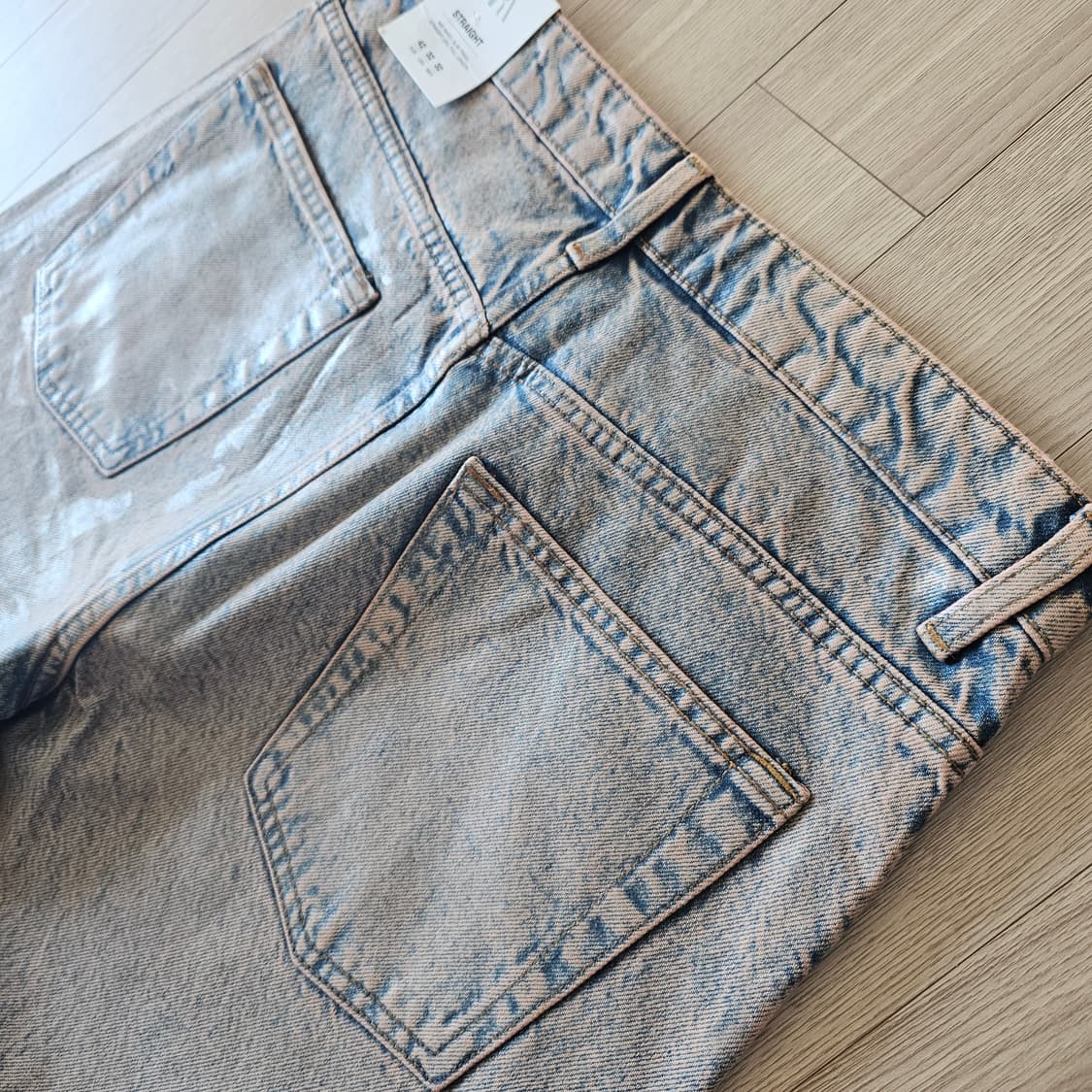 42 새제품) 자라 메탈릭 이펙트 코팅 진 청바지 체감 33 34 43 상품이미지6