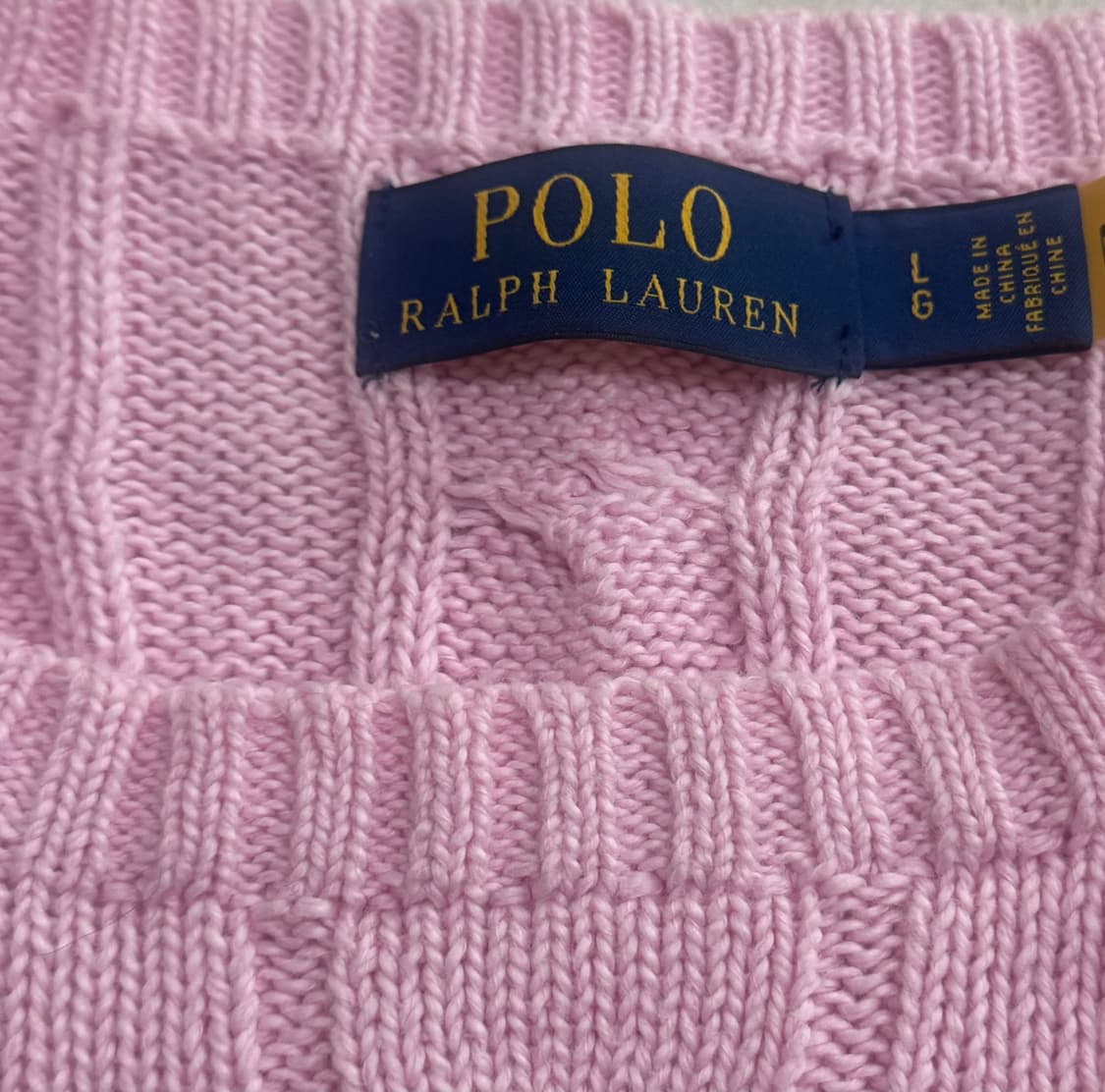 폴로 케이블니트 핑크 L 상품이미지6