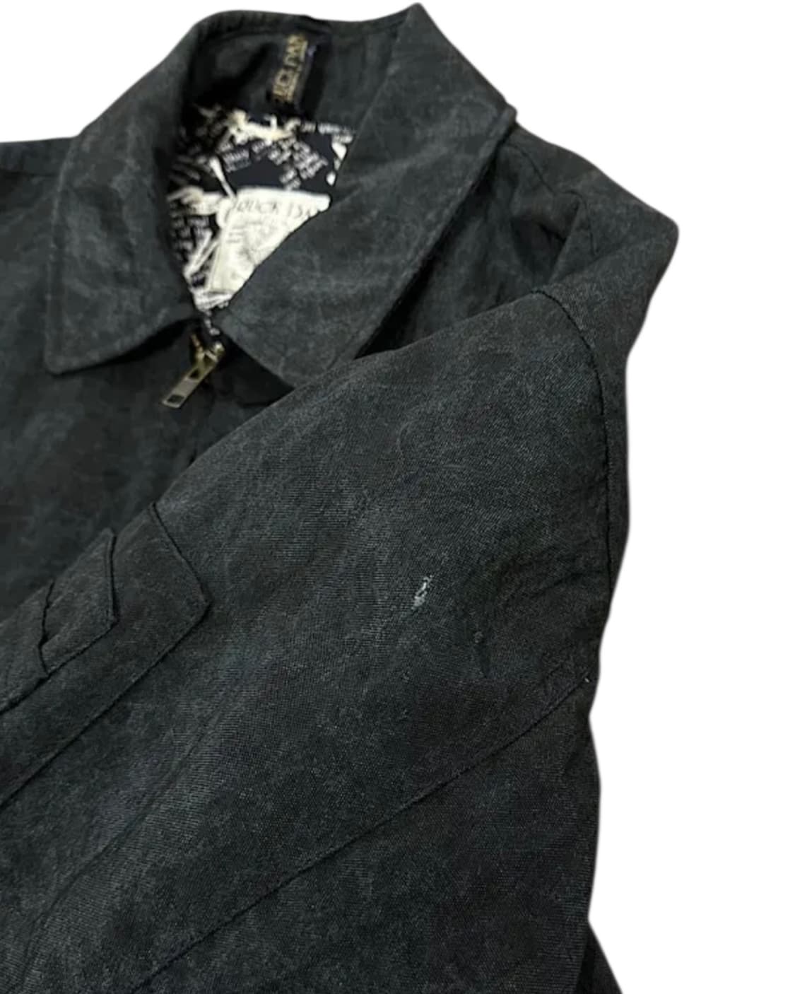 빈티지 봄버 블루종 자켓 블랙 상품이미지2