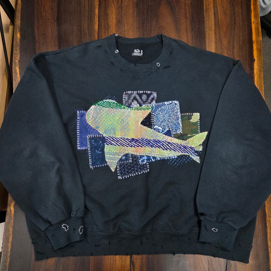 프룻오브더룸 패치워크 맨투맨 상품이미지1