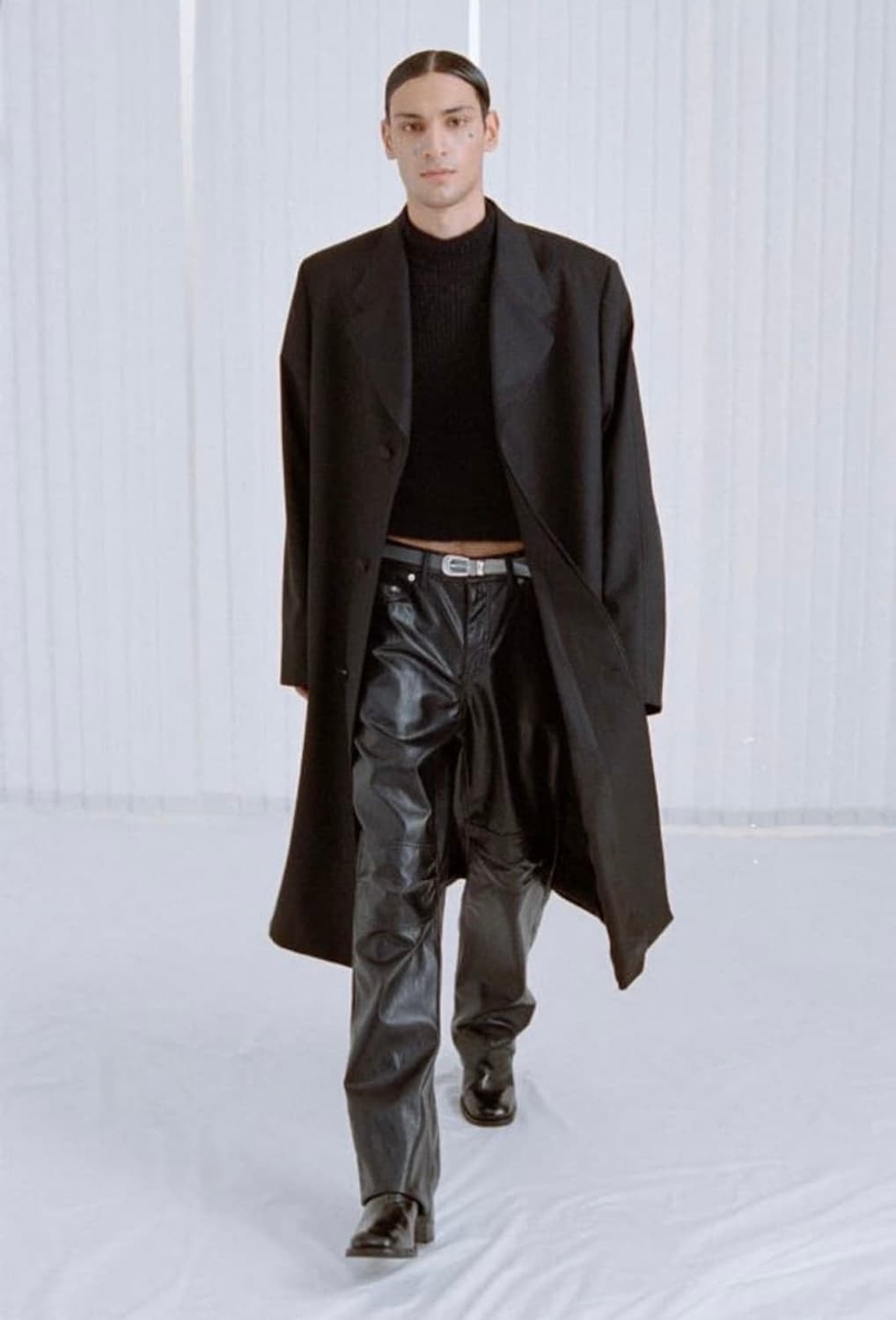 아워레가시 포멀 모터 컷 페이크 레더 팬츠 상품이미지1