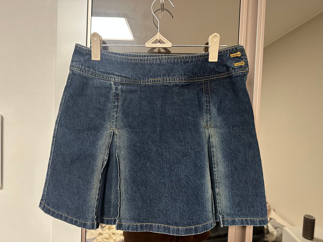 빈티지 데님 플리츠 스커트 상품이미지2