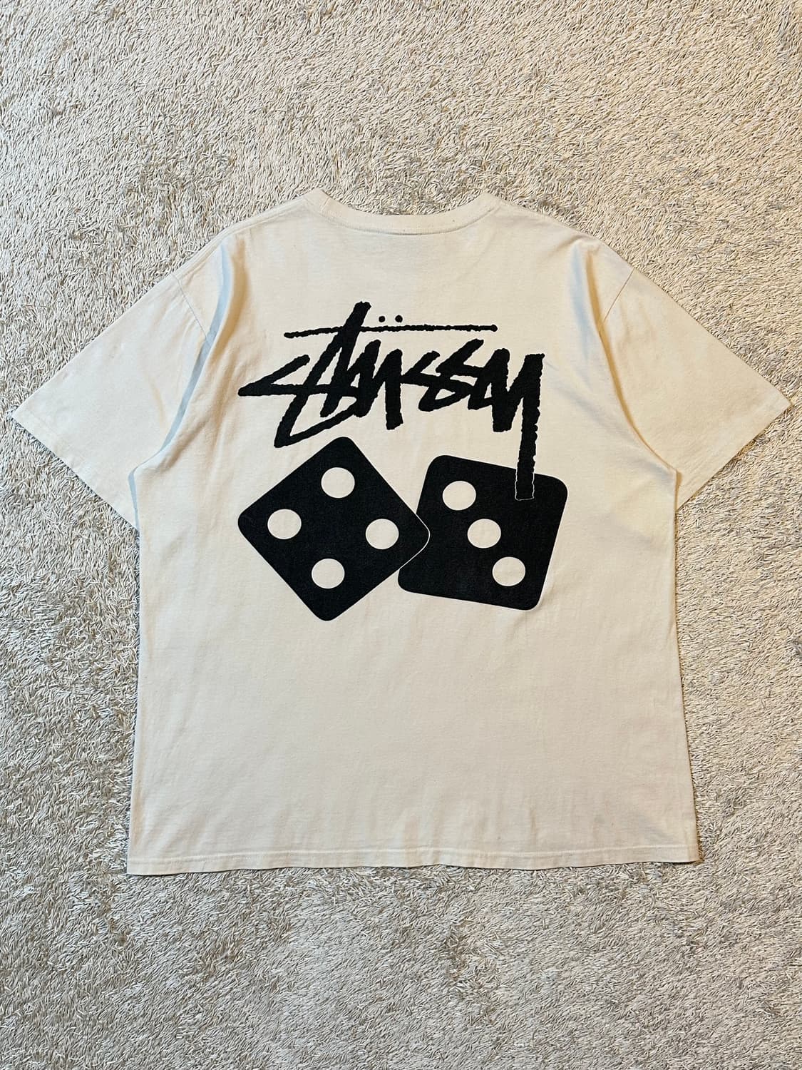 스투시 STUSSY 다이스 피그먼트 다이드 티셔츠 내츄럴 상품이미지1