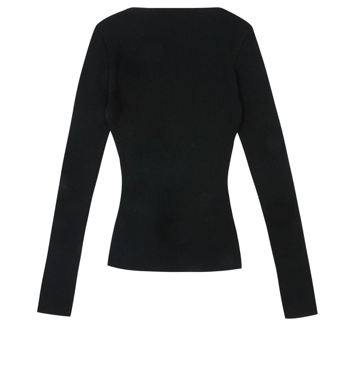 보헤미안서울 버튼 브이넥 슬릿 니트 블랙 상품이미지6